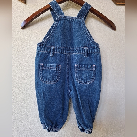 Vintage Moonbeams Denim Embroidered Baby Girl Overalls Snap Open Size 3-6 Months - Picture 10 of 10